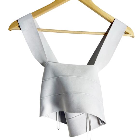 Herve by Herve Leger White Bandage Crisscross Sleeveless Crop Top Size Small - Picture 6 of 14